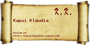 Kapui Klaudia névjegykártya