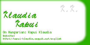 klaudia kapui business card